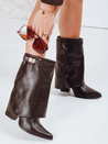 Damenstiefel mit breitem Schaft braun Dstreet ZY1108