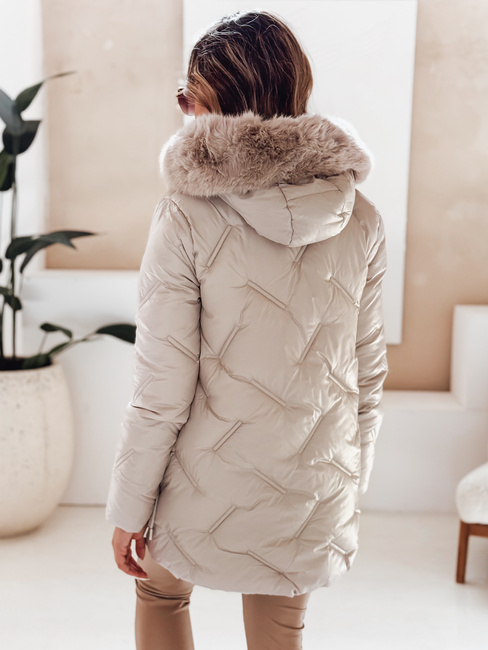 Damen Winterjacke LOVEINSIDE gesteppt mit Fell beige Dstreet TY5053