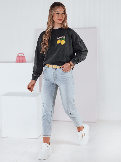 Damen Sweatshirt in Einheitsgröße LEMONFIT graphit Dstreet BY1348