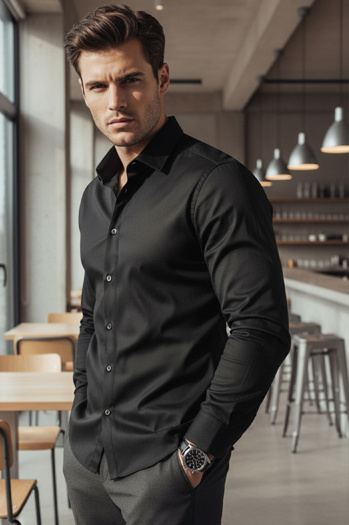 Herrenhemd smart schwarz Dstreet DX2599