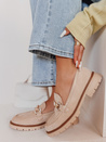 Damen flache Sohle Mokassins LOFINKA beige Dstreet ZY0797