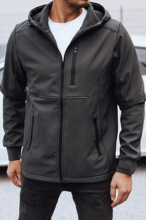 Herren Softshell-Übergangsjacke mit Kapuze dunkelgrau Dstreet TX4818