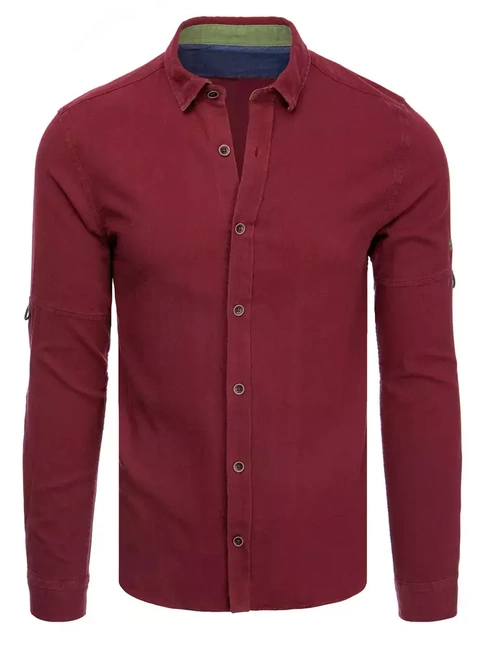 Herren Langarm Hemd Farbe Weinrot DSTREET DX2252