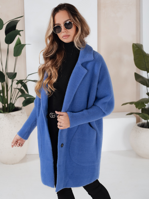Damen Mantel Alpaka Imitat RITA II Blau Dstreet NY0627