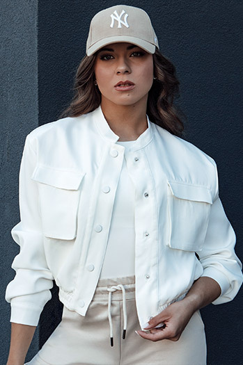 Damen-Bomberjacke PRIEV weiß Dstreet TY4305