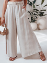 Damen Hose mit weitem Bein und Gürtel SUMMERLINE beige Dstreet UY2697