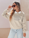 Damen Sweatshirt in Übergröße bedruckt HAPIRES cappuccino Dstreet BY1483