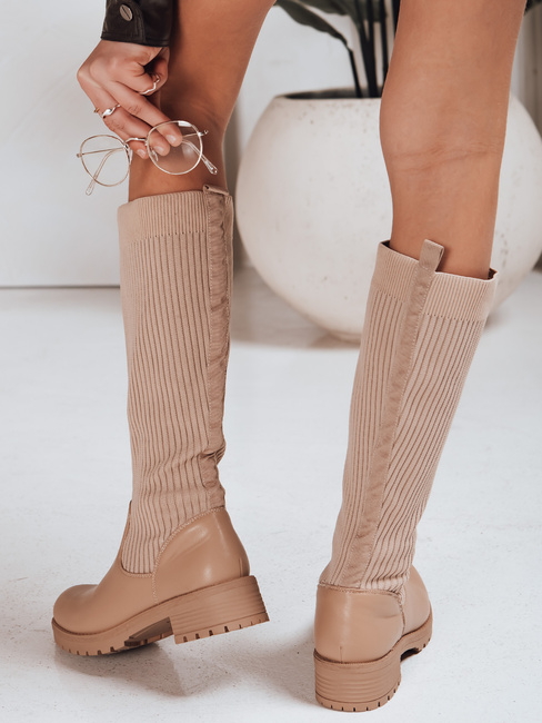 Damen khakifarbene Sockenstiefel Dstreet ZY1308