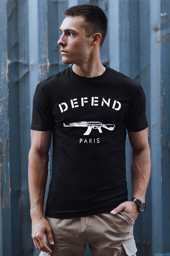 Bedrucktes Herren-T-Shirt schwarz Dstreet RX5579