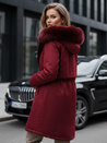 Damen Winter Parka Jacke mit Pelz burgund Dstreet TY5114