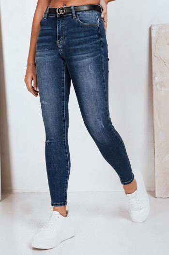 Damen Skinny Jeans mit hoher Taille navy blau Dstreet UY2823