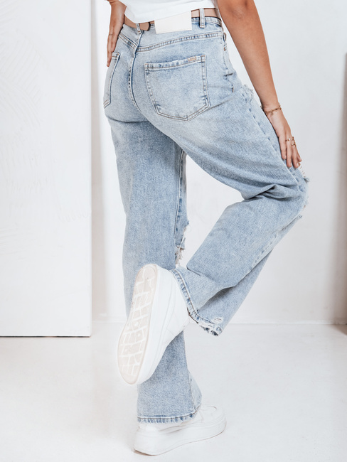 Weite Rippenjeans für Frauen blau Dstreet UY2794