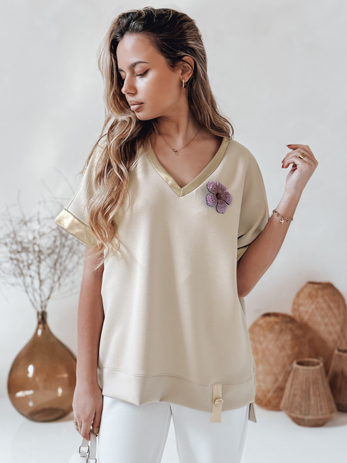 Damenbluse in Übergröße SHINE LOVE beige Dstreet RY2914