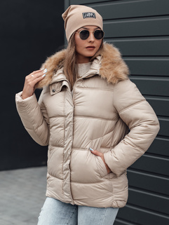 NORDKOLL Damen Winter Steppjacke mit Kapuze hellbeige Dstreet TY4710_2