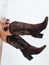 Damen Wildleder Cowboystiefel braun Dstreet ZY1161