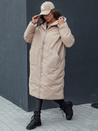 Lange Damen Winterjacke mit Kapuze MELVIN dunkelbeige Dstreet TY4509
