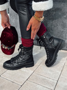 Damen CITYSTRY Schnürstiefel mit klobiger Sohle schwarz Dstreet ZY0539