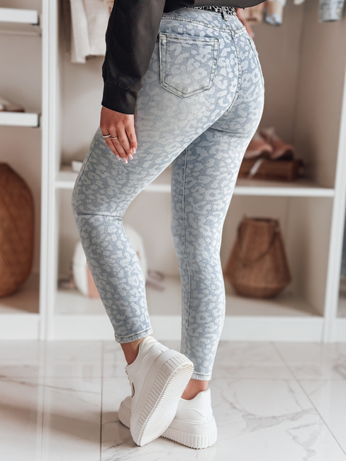Damen Skinny Jeans Hose mit Gürtel FELINA blau Dstreet UY2474