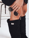 Damen Wildleder Stiefel mit niedrigen Absätzen schwarz Dstreet ZY1090