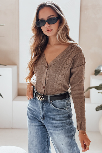 Damen Strickjacke MELANIA Farbe Schokoladenfarbe DSTREET MY1653