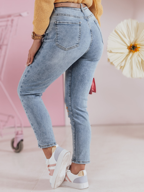 Damen Denim Slim Fit Floral Hose FLORENSSO blau Dstreet UY2467