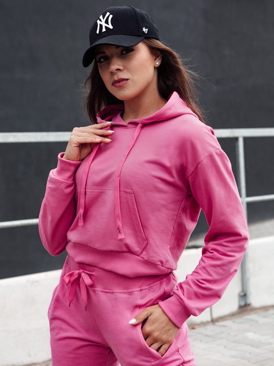 Damen TRENDHOOD Hoodie rosa Dstreet BY1305