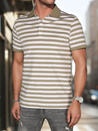 Grün gestreiftes Herren-Polohemd Dstreet PX0640