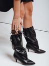 Damenstiefel mit Crinkle Schaft schwarz Dstreet ZY1136