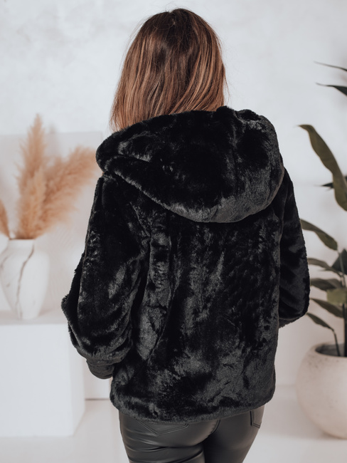 Damen Kurzmantel ELMIRIS schwarzer Pelzmantel Dstreet TY4995