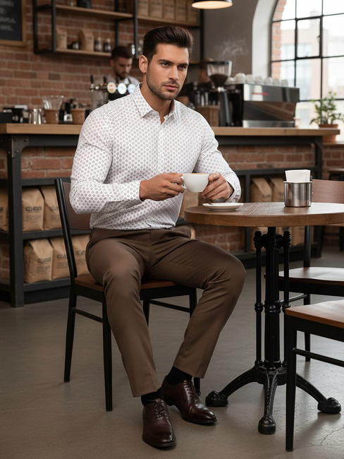 Weißes Herrenhemd Dstreet DX2437