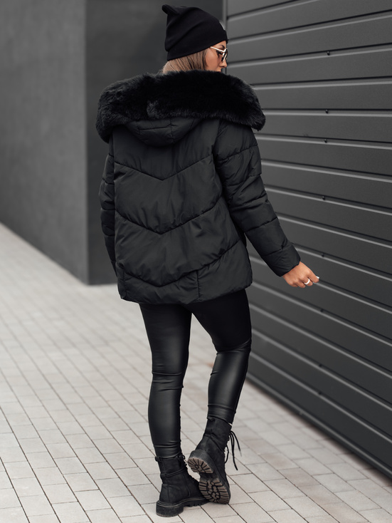 Damen FIXMIX gesteppte Winterjacke mit Kapuze schwarz Dstreet TY4672