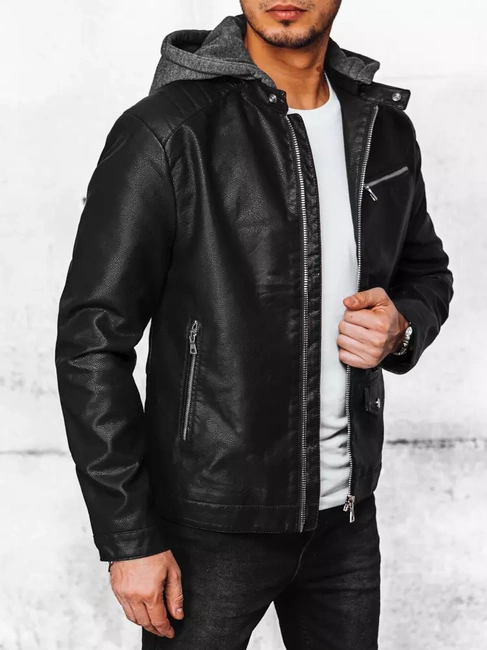 Herren Kunstlederjacke Farbe Schwarz DSTREET TX4387