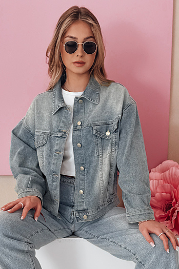 Damen Übergangsjacke in Übergröße Catana NOVAJIN blau Dstreet TY4838