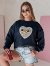 Damen Sweatshirt in Übergröße mit Herz SERDUCHOVA navy blau Dstreet BY1439