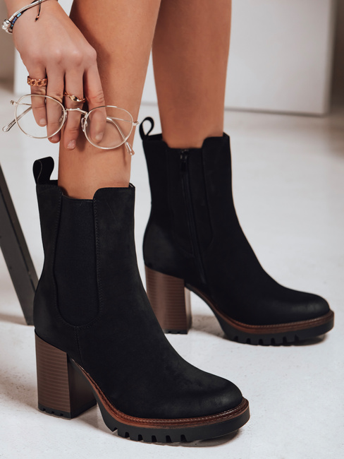 Damen Wildleder Stiefel schwarz Dstreet ZY1319