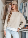 LUZZIO Damen Sweatshirt in Übergröße hellbeige Dstreet BY1384
