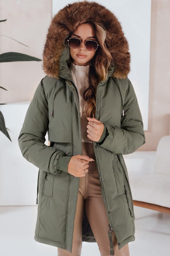 Damen Winter Parka Jacke mit Kapuze grün Dstreet TY5081
