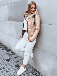 Damen Steppjacke für den Herbst LOVE YOU beige Dstreet TY3837_2