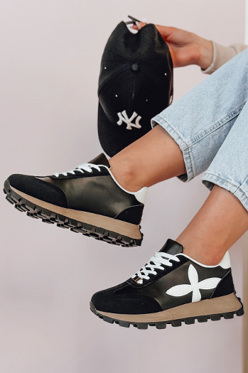 Damen sportliche Turnschuhe FLEXIMOT schwarz Dstreet ZY0906