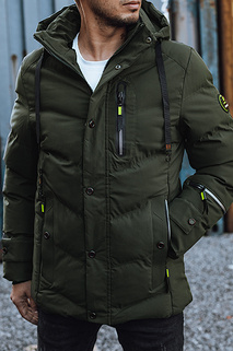 Herren Steppwinterjacke mit Kapuze grün Dstreet TX4924