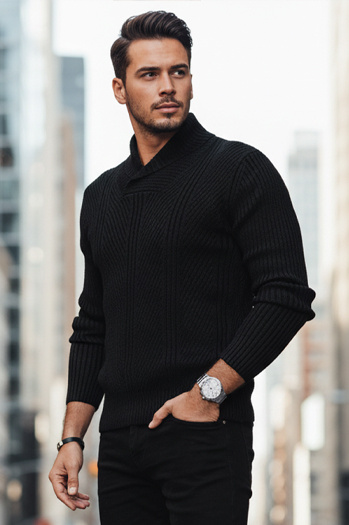 Schwarzer Herren-Pullover Dstreet WX2256z