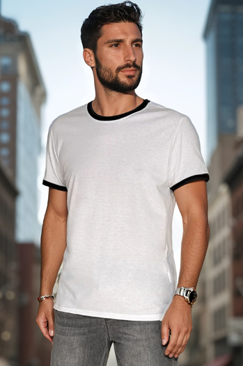 Weißes Basic-T-Shirt für Männer Dstreet RX5662