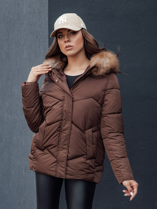 Damen Winterjacke mit Kapuze WAYWARD braun Dstreet TY4529