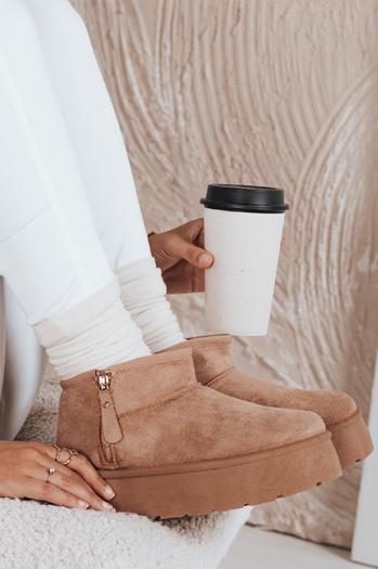 Damen Plateau-Schneestiefel beige Dstreet ZY1047