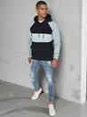 Herren-Kapuzenpulli mit blauen und schwarzen Streifen Dstreet BX5900