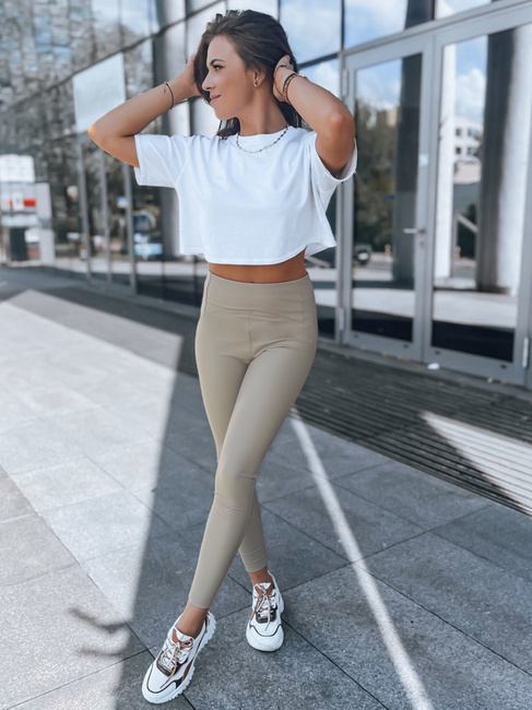 Damen Waxhose WAXED CHIC Farbe Beige DSTREET UY1561