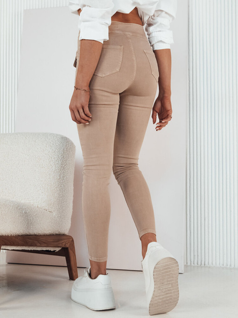 Damen Jeans mit hoher Taille SKULL Farbe Hellbeige DSTREET UY1723