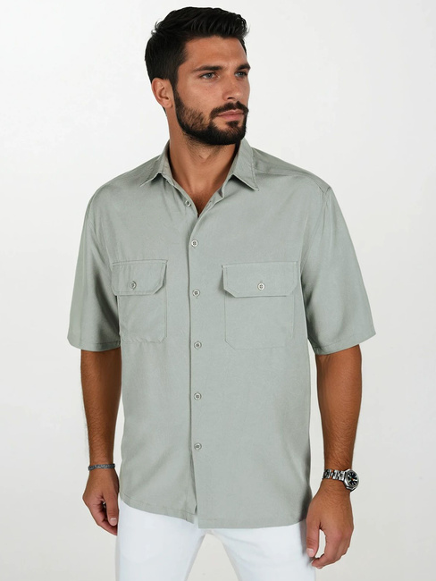 Herren Kurzarmhemd grau Dstreet KX1081