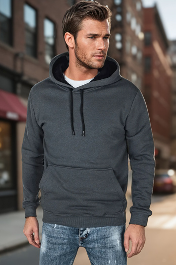 Herren Basic Hoodie dunkelgrau Dstreet BX5863