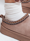 Damen Schneestiefel mit gesticktem Wildleder beige Dstreet ZY1183